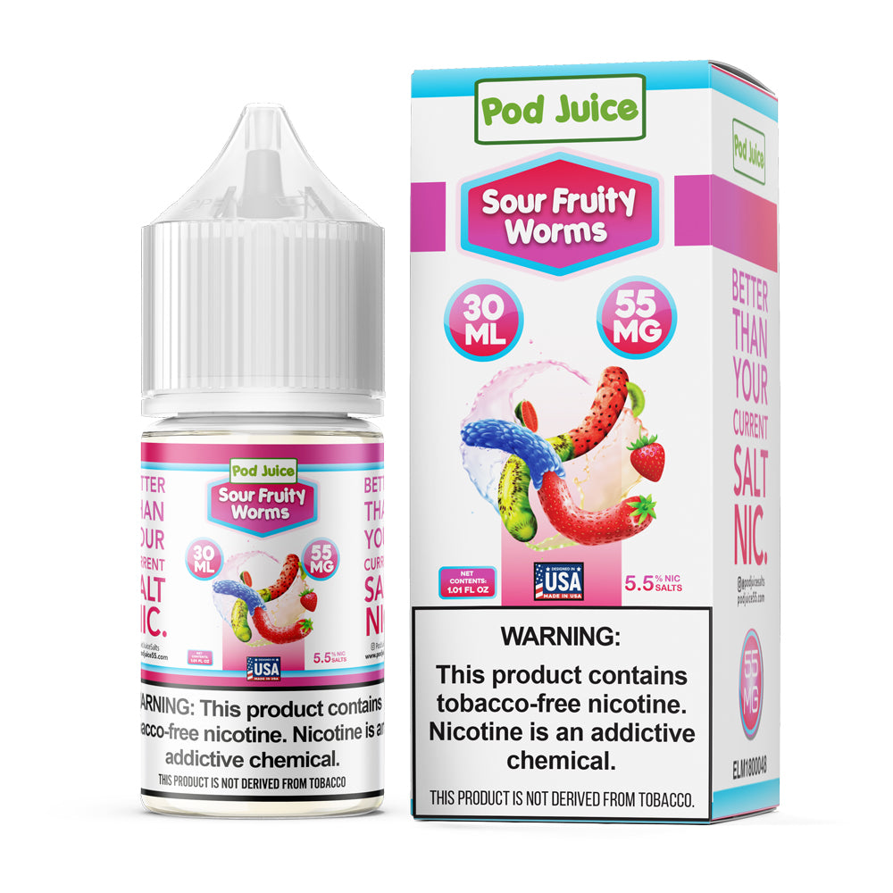 Sour Fruity Worms - Salt E-liquid - Pod Juice